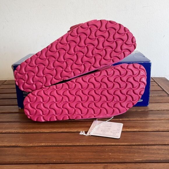 Birkenstock Oita Suede Leather Sandals Fuchsia Tulip EU38/US Women 7(Box Crushed - Picture 13 of 13